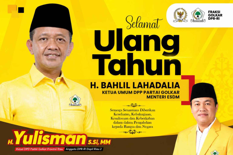 IGolkar Riau Ucapkan Selamat Ulang Tahun kepada Ketua Umum DPP Partai Golkar H. Bahlil Lahadalia