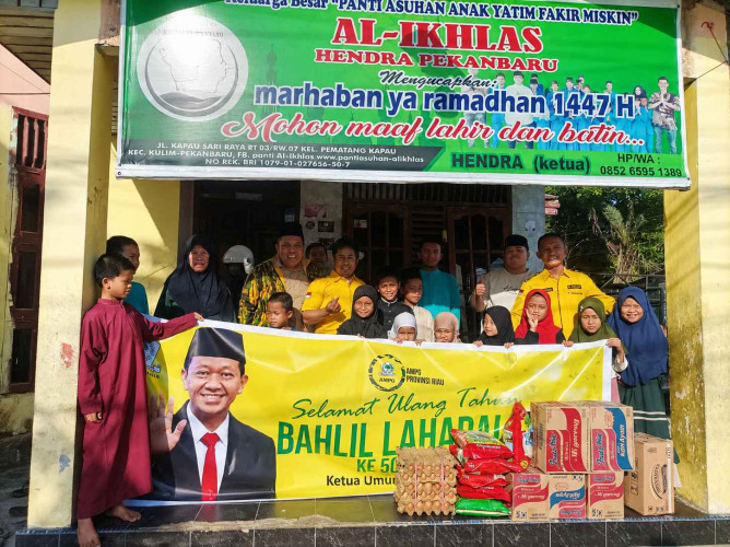IAMPG Riau Gelar Bakti Sosial di Panti Asuhan Al Ikhlas Sambut HUT ke-50 Bahlil Lahadalia