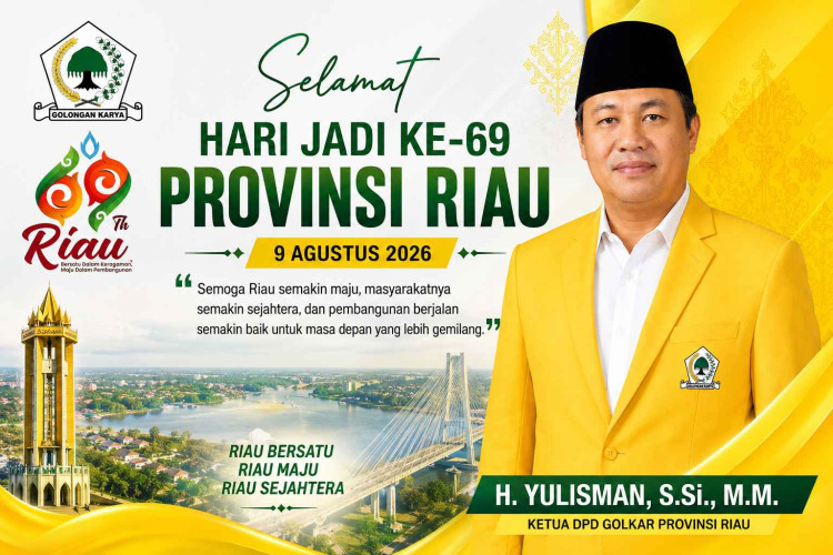 IKetua Golkar Riau H. Yulisman Ucapkan Selamat Hari Jadi ke-69 Provinsi Riau