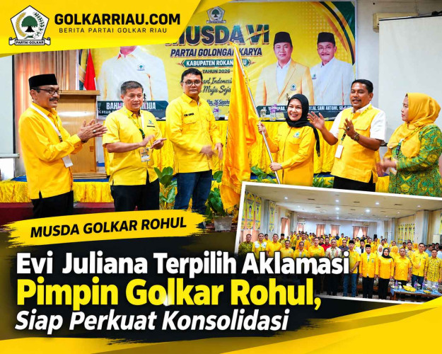 Aklamasi di Musda, Evi Juliana Nahkodai Golkar Rohul Periode Baru