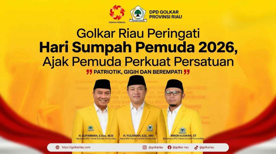 Golkar Riau Ucapkan Selamat Hari Sumpah Pemuda 2026, Kobarkan Semangat Patriotik dan Persatuan