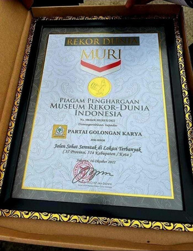 Raih Rekor MURI, Ketua DPD Golkar Riau Ucapkan Selamat Untuk Seluruh Kader